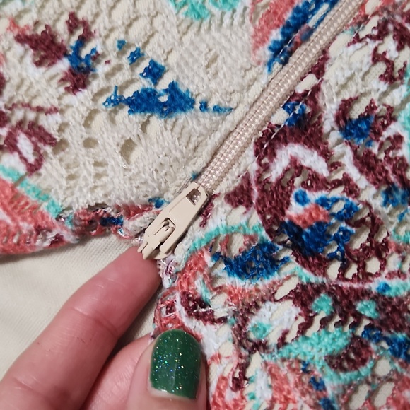 Y2K Xhilaration Paisley Print Lacey Sleeveless Summer Mini Tank Dress - Picture 9 of 14